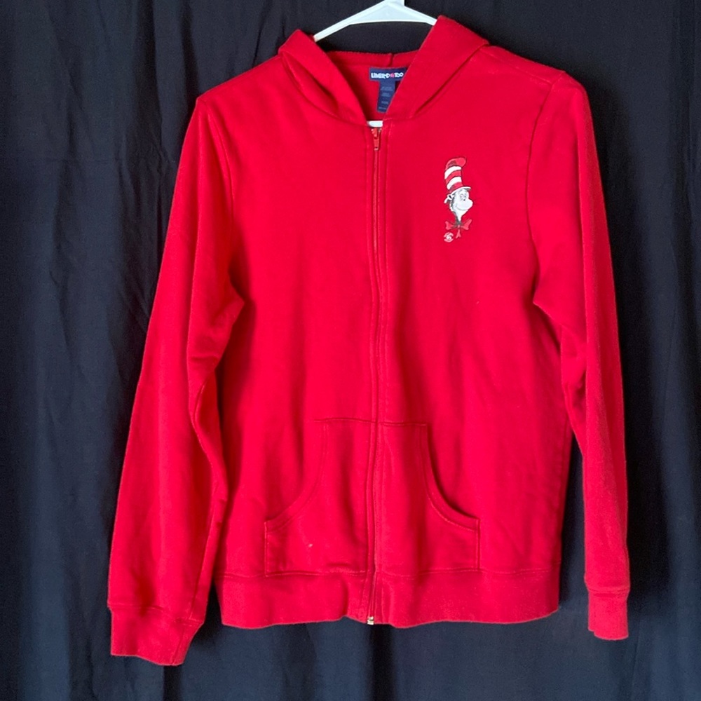 Dr Seuss “Cat in the Hat” Sweatshirt,  girls XXXL, Limited Too, full front zip